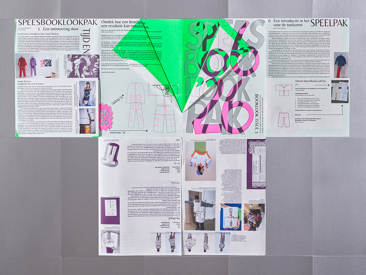 Booklook issue 3: de cover, publicatie deel 1 gevouwen tot jasje van Speespak '26. Foto: Scheltens & Abbenes.